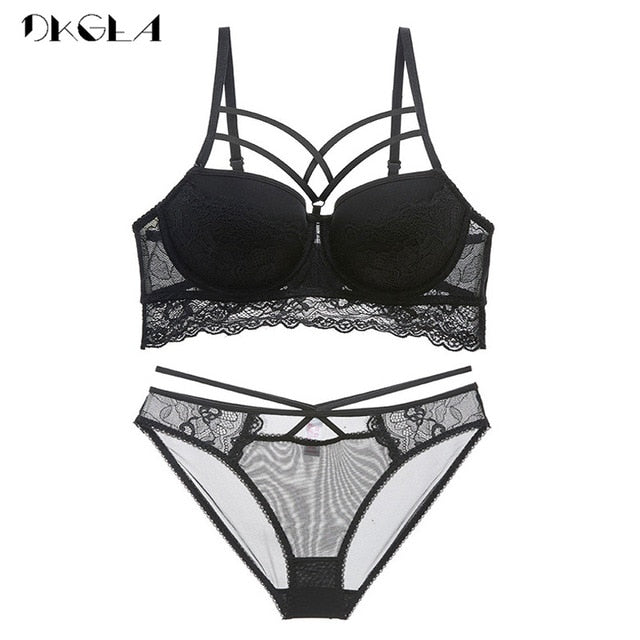 2019 Top Sexy Bra Set Push-Up Brassiere Bandage Black