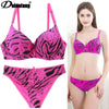 New Sexy Fashion Leopard Bra Cotton Embroidery Lace Push Up Bra Underwear Women