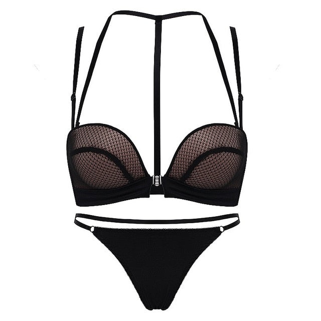 New Sexy Push Up Front Closure Set Gathering Seamless Underwear