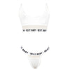 New Fashion Women Bra Sets Letter Sexy Baby Solid  Sexy Lingerie Underwear Wire Free G-String Sets