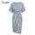 Plus size cotton striped women dress Summer style bandage split female long dress Short sleeve office ladies long dress